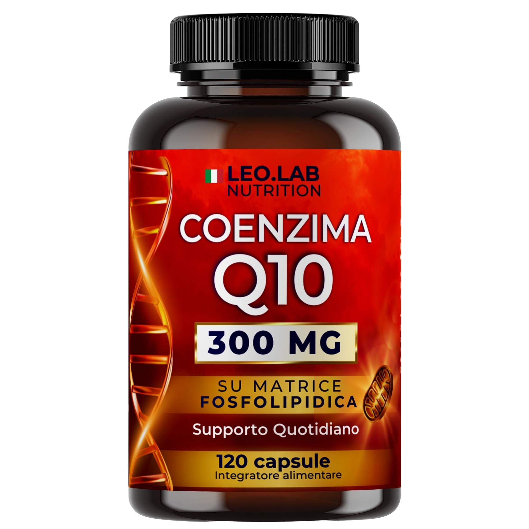 Coenzima Q10 300mg ad Alto Dosaggio 120 Capsule (4 Mesi di Scorta) - Integratore Q10 Made in Italy
