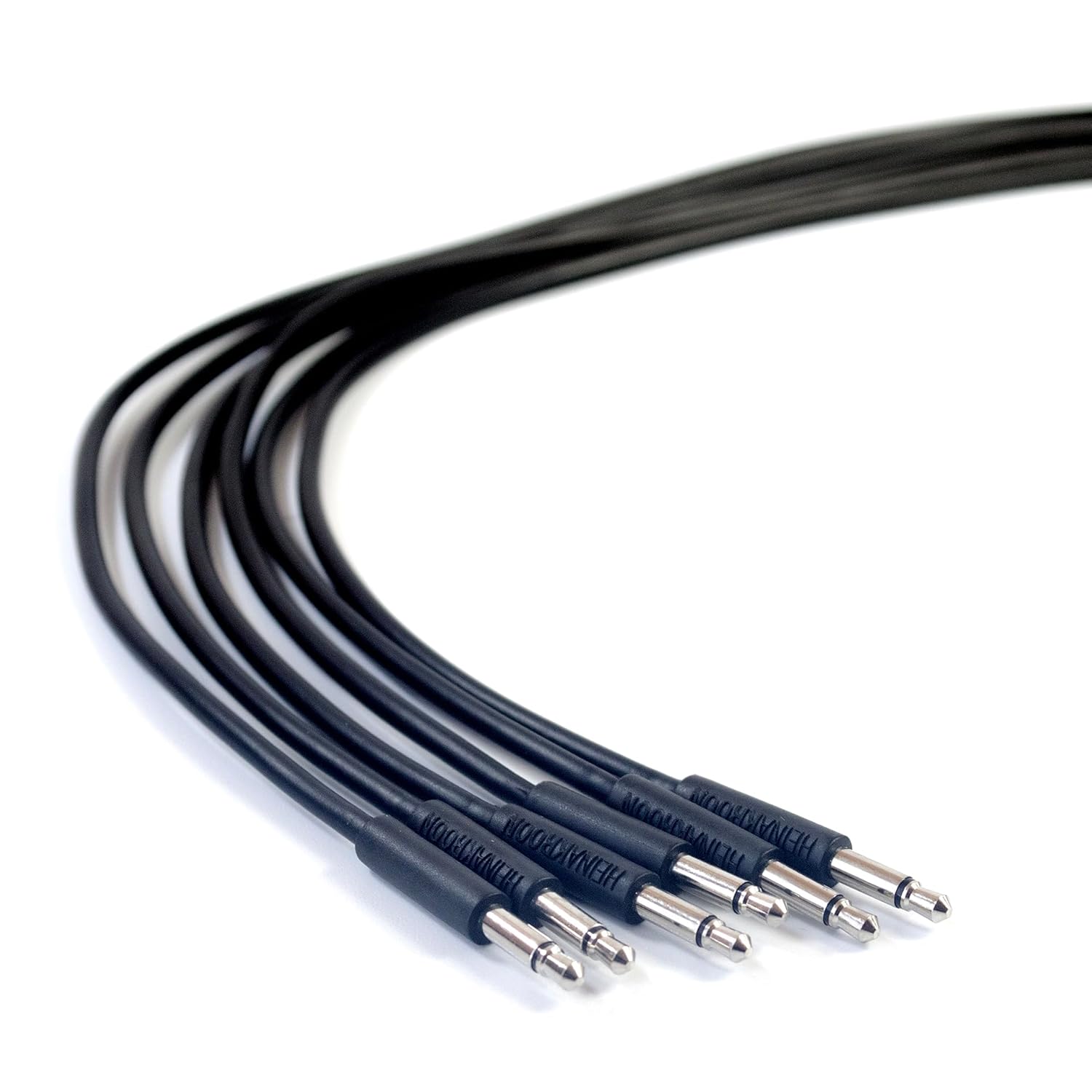 Heinakroon Slimline Black CV Patch Cables 1/8", (NOT for Guitar) Eurorack Modular Patch Leads, 6-Pack (23.6")