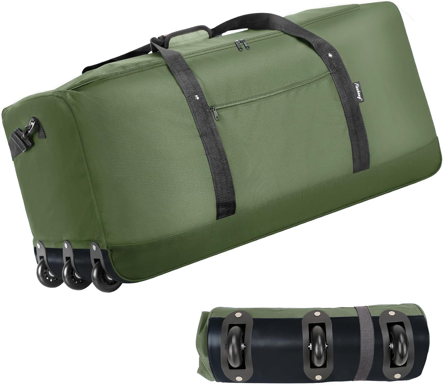 Finnhomy 120L Foldable Rolling Duffel Bag with 3 Wheels