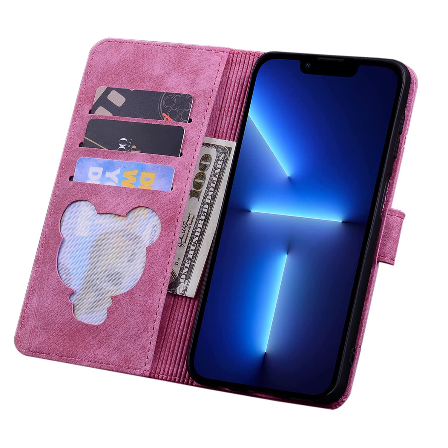 GHFHSG Funda Magnética Tipo Cartera Para IPhone 14/14 Plus/14 Pro/14 Pro Max, Funda De Piel Sintética De Alta Calidad Con Ranuras Para Tarjetas, Funda De Cuaderno Con Tapa Atril, 14 Pro