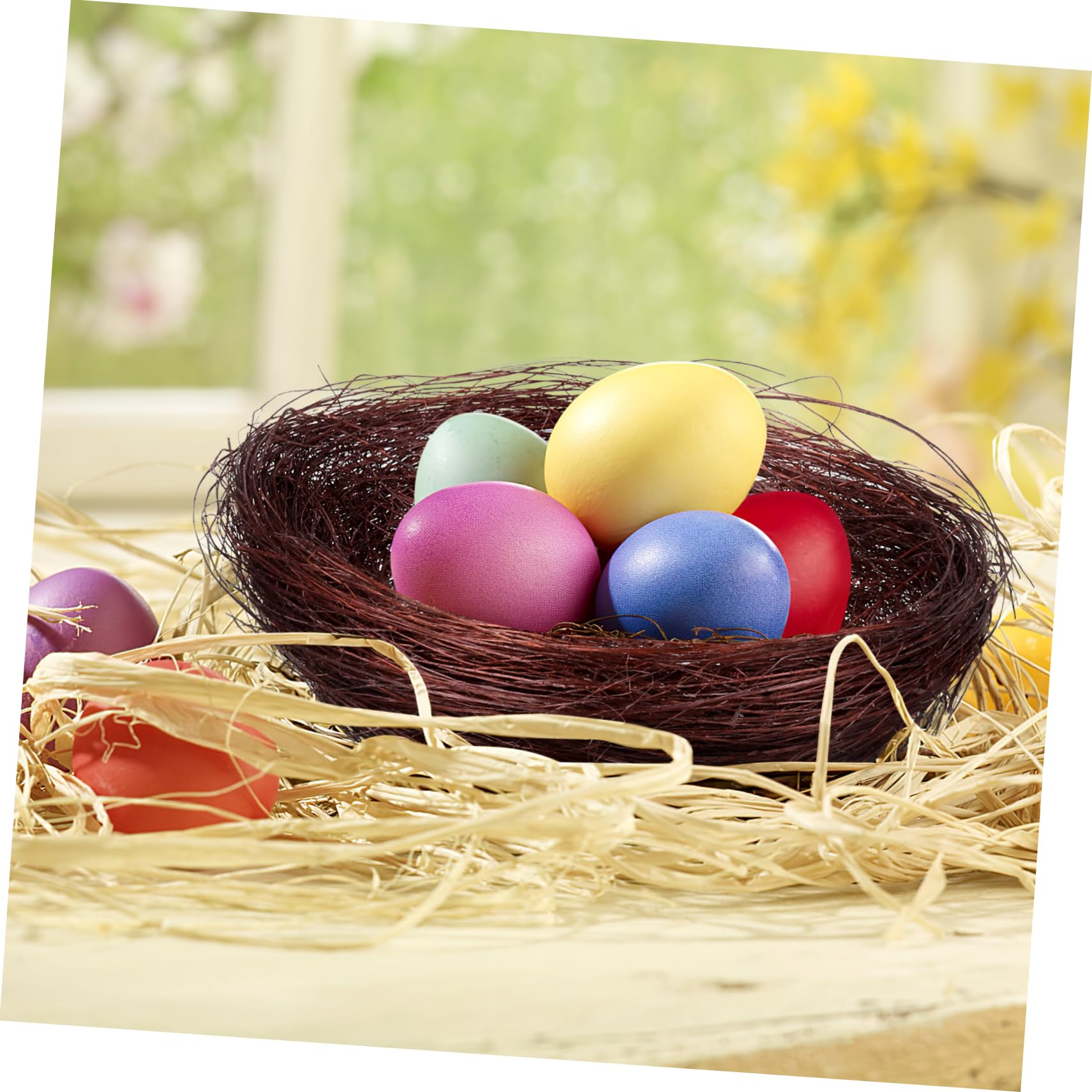 BESPORTBLE 80 Pezzi Simulato Nido di Uccello Uova di Uccello per L'Artigianato Pasqua Nido di Uccelli Decorazione Decorazione in Vimini Artificiale Figurine Pasqua Mini Uova di