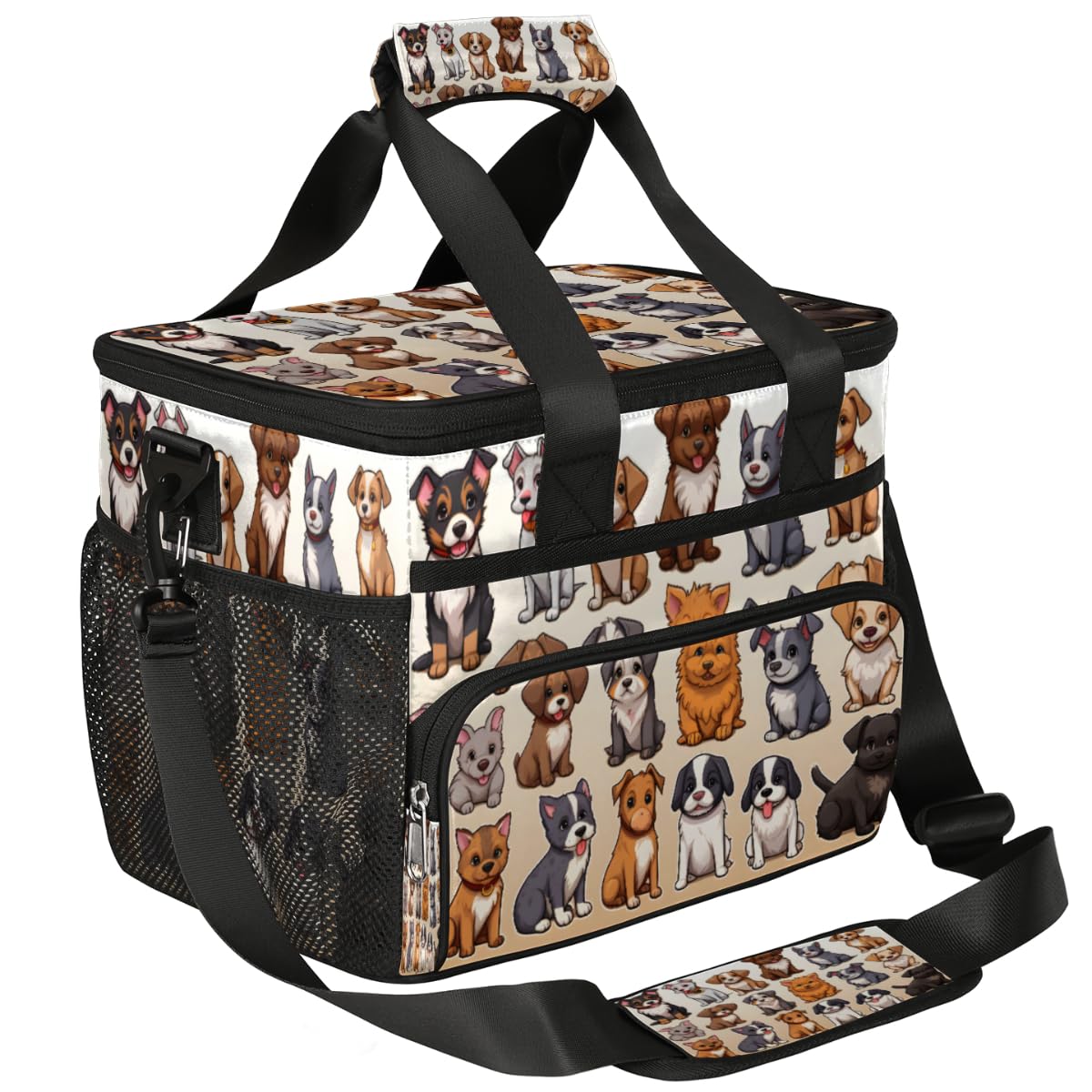 Animal Puppy Insulated Picnic Backpack Lunch Box for Women Men Picnic Basket Tote Lunch Bag Picnic Bag Portable Lunch Bags for Picnic, Beach, Work, Trip,Office, Camp Doodle Dogs