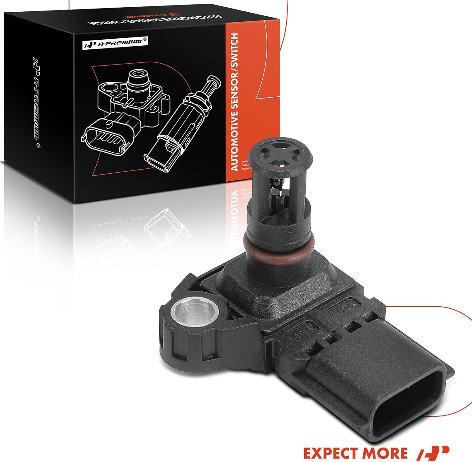 A-Premium Turbocharger Boost Sensor [4 Pins] Compatible with Jeep JL Series Wrangler 2018-2020 2.0L & Infiniti Q50 2016-2017 3.0L