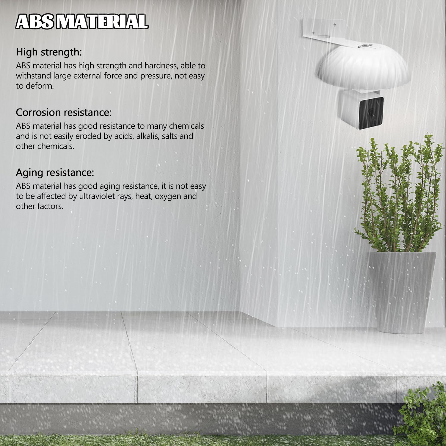 Copertura Telecamera Esterna, ABS in Plastica, Accessorio per Fotocamera, Protegge la Fotocamera da Polvere e Raggi UV, Adatto per Uso Interno ed Esterno (Bianco)