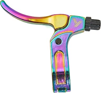 KHEbikes KHE Radius BMX Brake Lever Left Aluminum Folding Hinge Cold Forged 2-Finger 0.2lbs Oil Slick