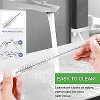 Vista 5 de Pajita de Repuesto Compatible con Vasos Stanley de 40 oz, 4 Piezas Pajitas Reutilizables con Cepillo de Limpieza, Pajita Larga de Vidrio para Rosa