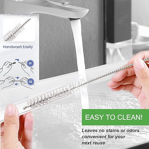 Miniatura 5 de Pajita de Repuesto Compatible con Vasos Stanley de 40 oz, 4 Piezas Pajitas Reutilizables con Cepillo de Limpieza, Pajita Larga de Vidrio para