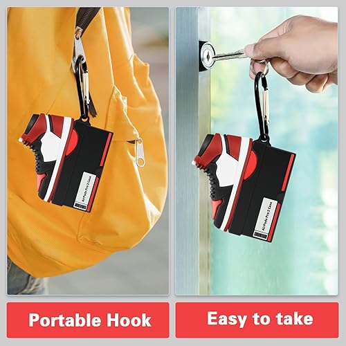 Miniatura 7 de Funda de silicona con llavero compatible con Air Pods Pro de 21 generación, bonita caja de zapatos de baloncesto 3D, funda protectora de silicona