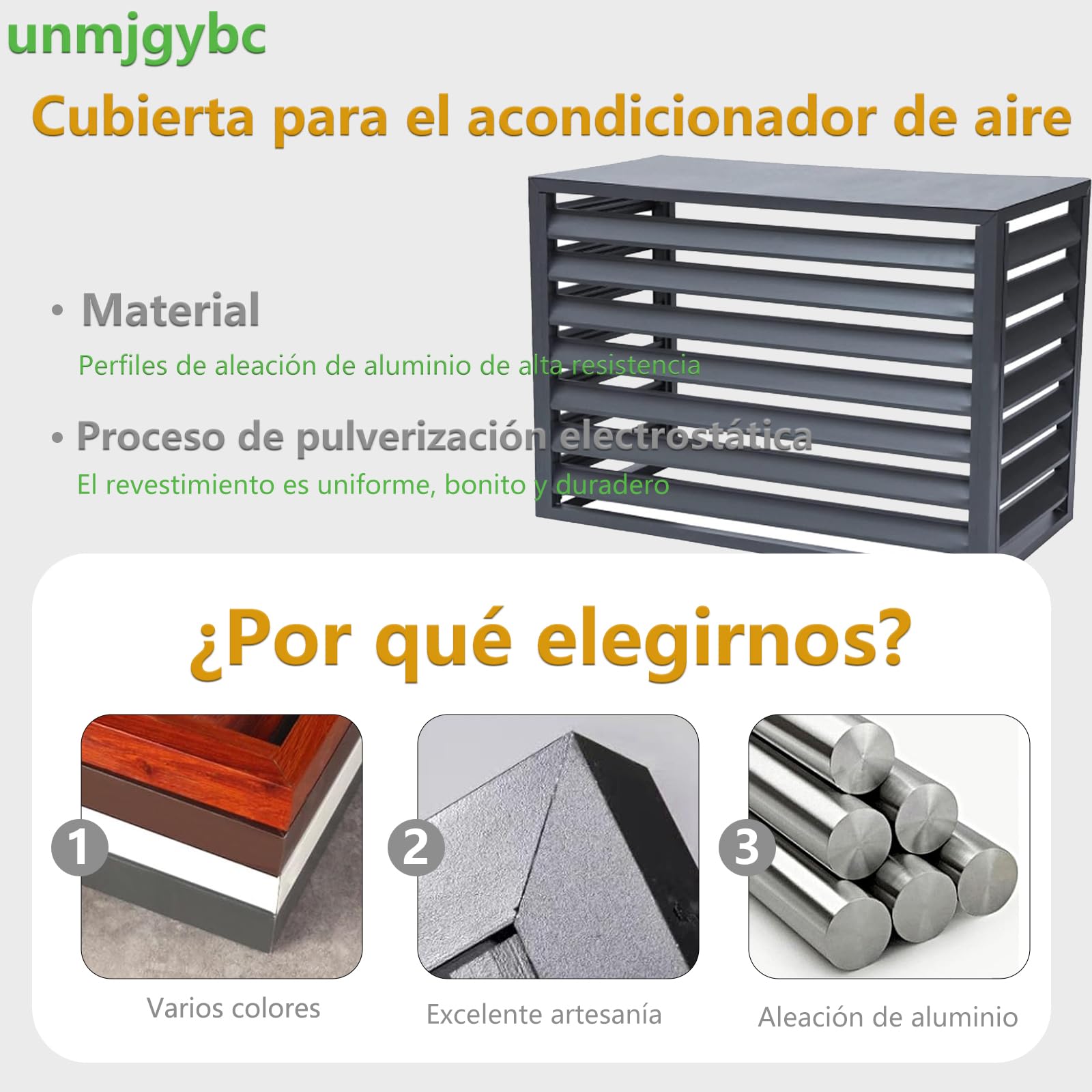 Valla de Privacidad Cubierta Aire Acondicionado Persiana Text Madera L100×W50×H70(1.5P) Exterior Rejilla Aluminio Resistente Óxido Reducción Ruido Soporte Plantas Decoración Elegante