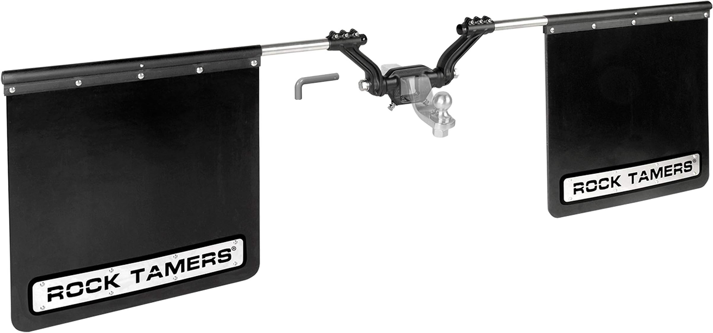 ROCK TAMERSMudflap System 00108 2" Hub with Matte Black Stainless Steel Trim Plates