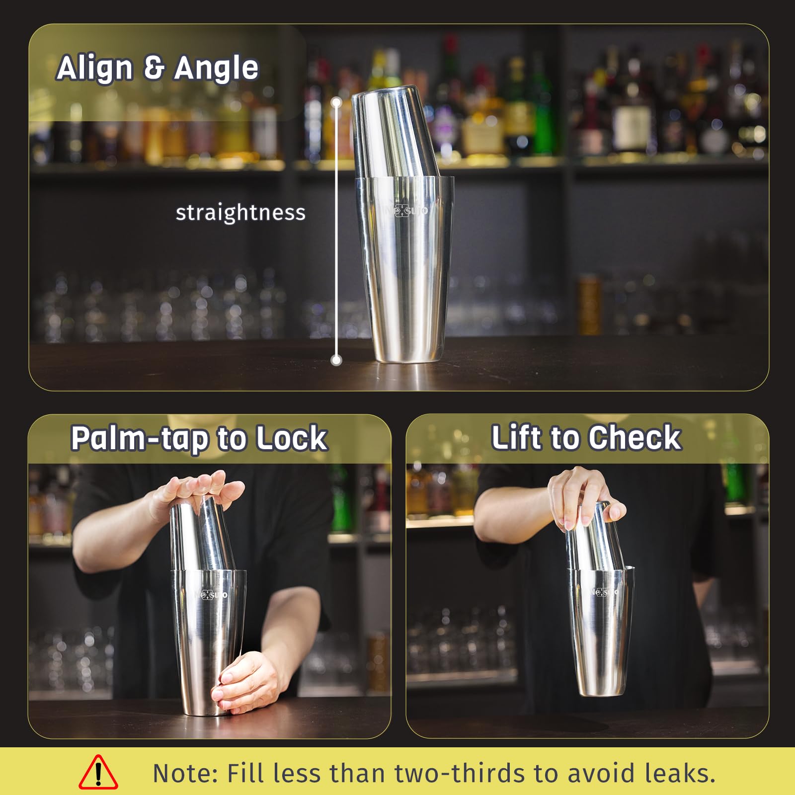 Boston Cocktail Shaker Set, 4-Piece Bar Tools Set, Ideal for Bar — Amazon image 4