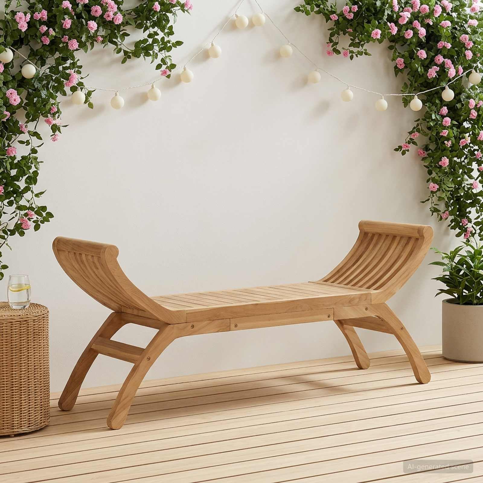 vidaXL Tuinbank 2 -Seater 126 cm Massief Teakhout Naturel