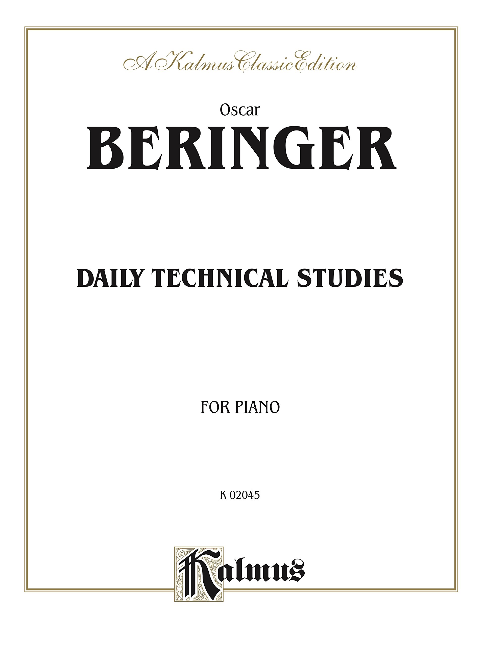 Daily Technical Studies for Piano Kalmus méthode pour délier les doigts au piano