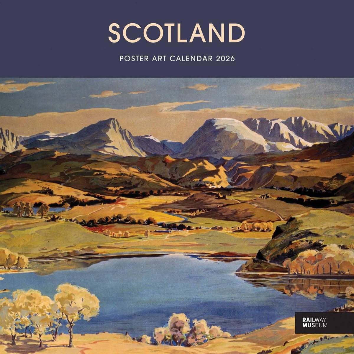Carousel Worldwide Scotland Poster Art 2026 Wire-o Wall Calendar – Vintage Poster Art, Monthly Planner, 12-Month Organiser for Home or Office