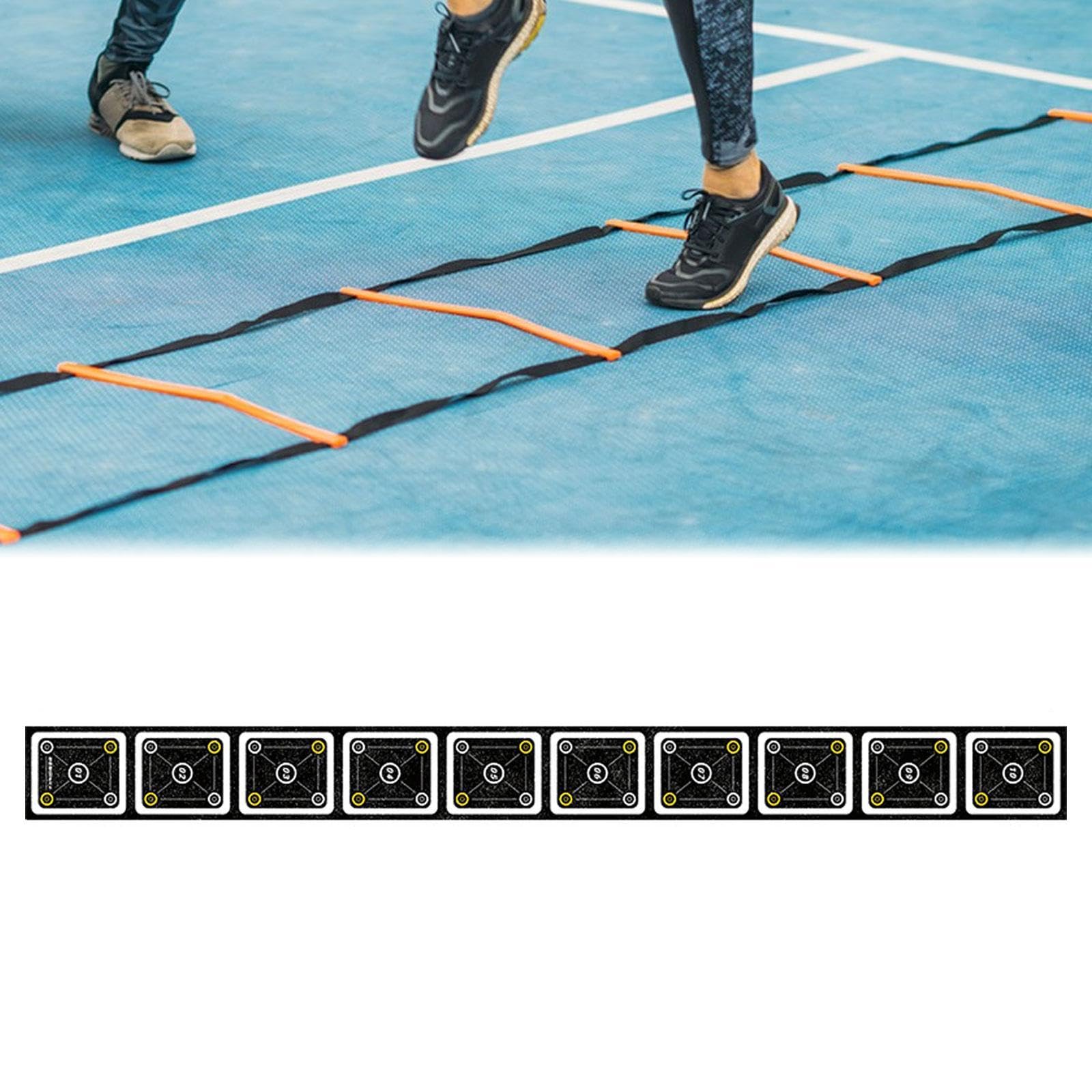 Agility Leiter Matte Trainingsmatte Koordinationsmatte Fitnessmatte mit Robustem Gummimaterial Fördert Schnelle Fußarbeit Und Beweglichkeit für Mannsc