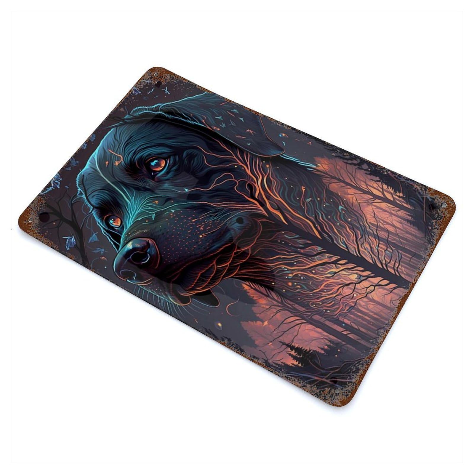 Rottweiler Dog Weathered Tin Sign 11.8"x7.9", Ideal for Basement, Hobby Room And Garage Decor