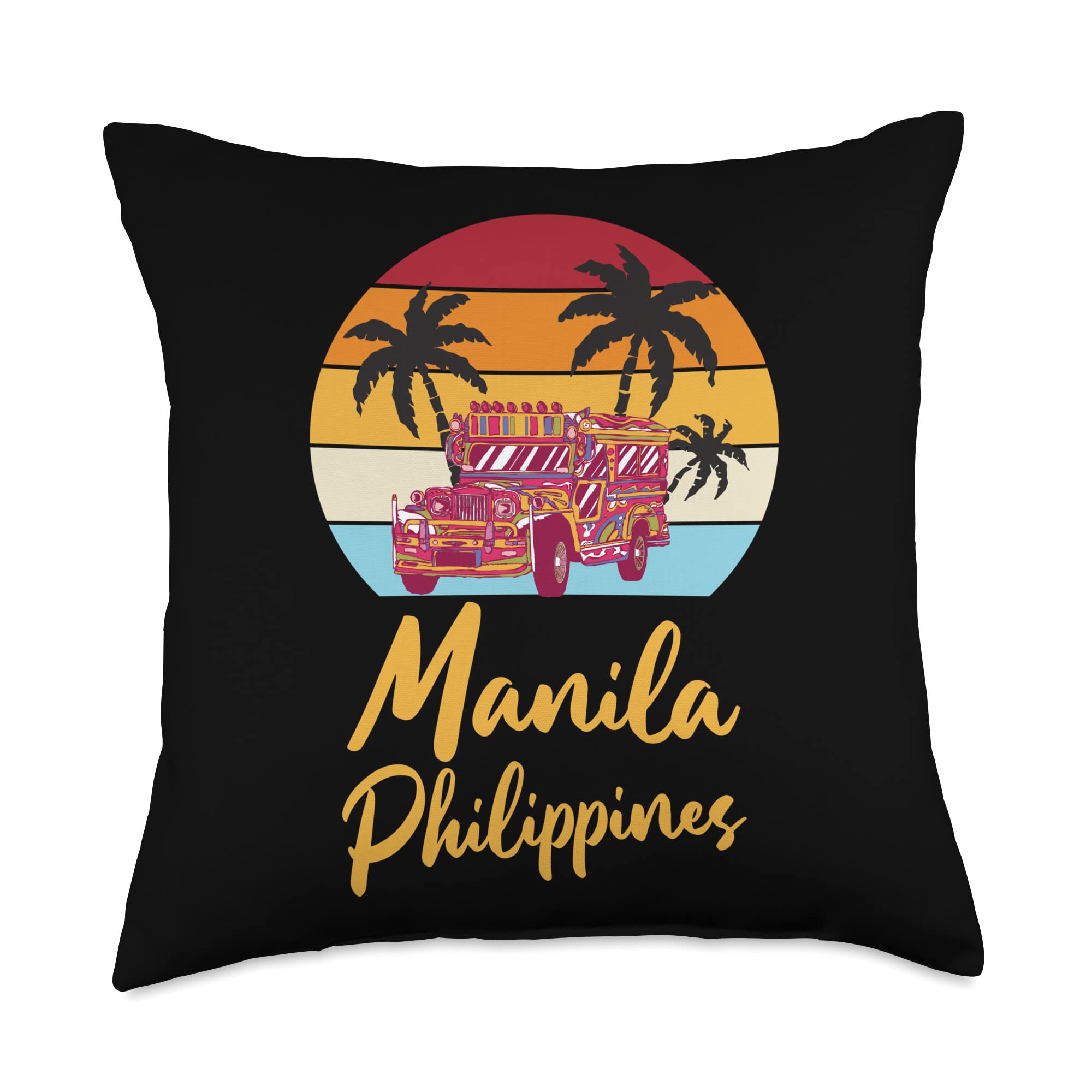 Manila Philippines Vacation Proud Filipina Pinay Pinoy Pride Throw Pillow, 18x18, Multicolor