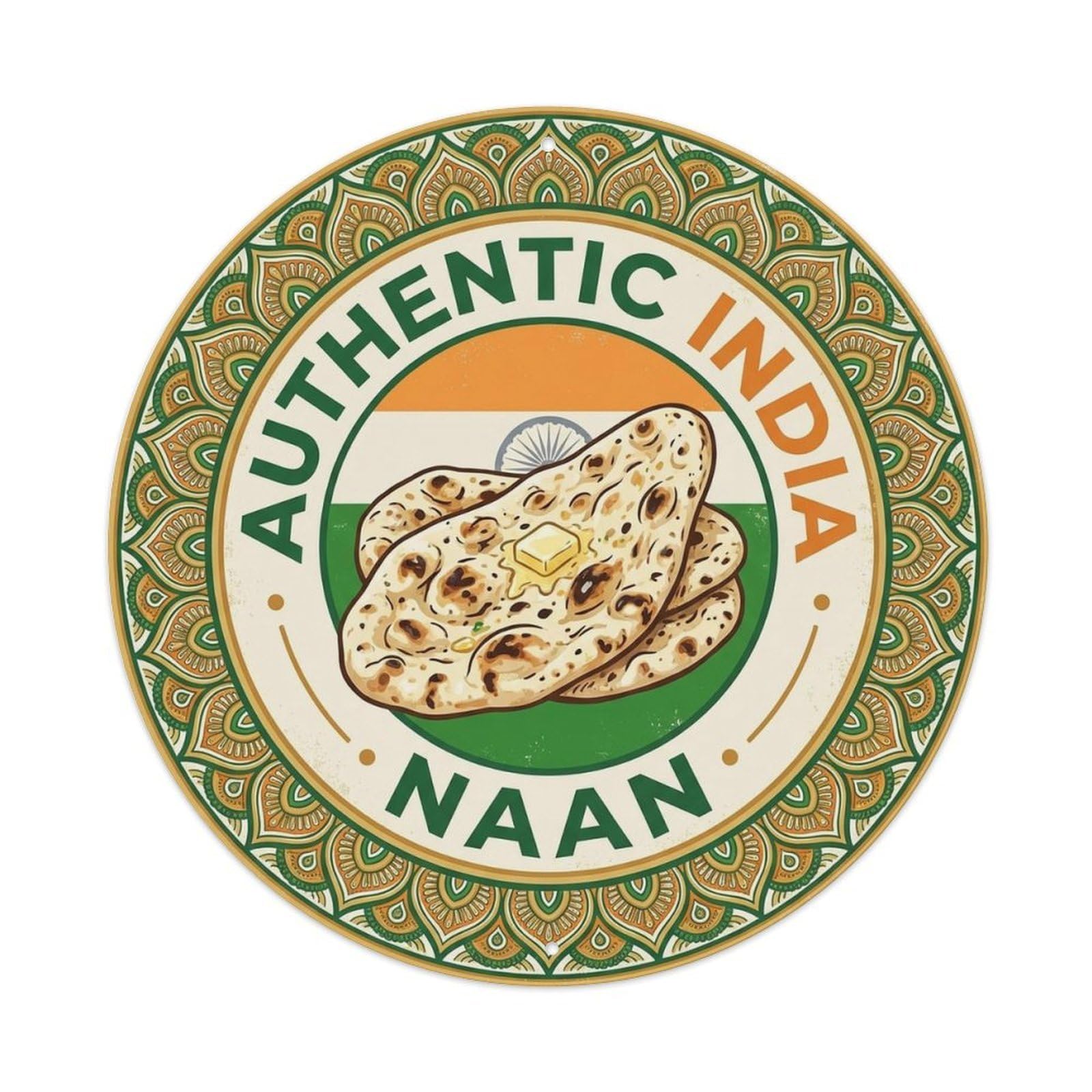 India Travel Naan Indian Flatbread Cuisine Metal Tin Sign