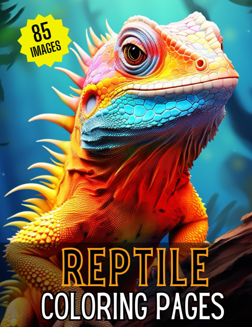 Reptile Coloring Pages: 85 Stunning Ready to Color Illustrations of Wild Animal Reptiles Including Snakes, Crocodiles, Lizards, Frogs, Turtles & More. Paperback Coloring Book 8.5" x11"
