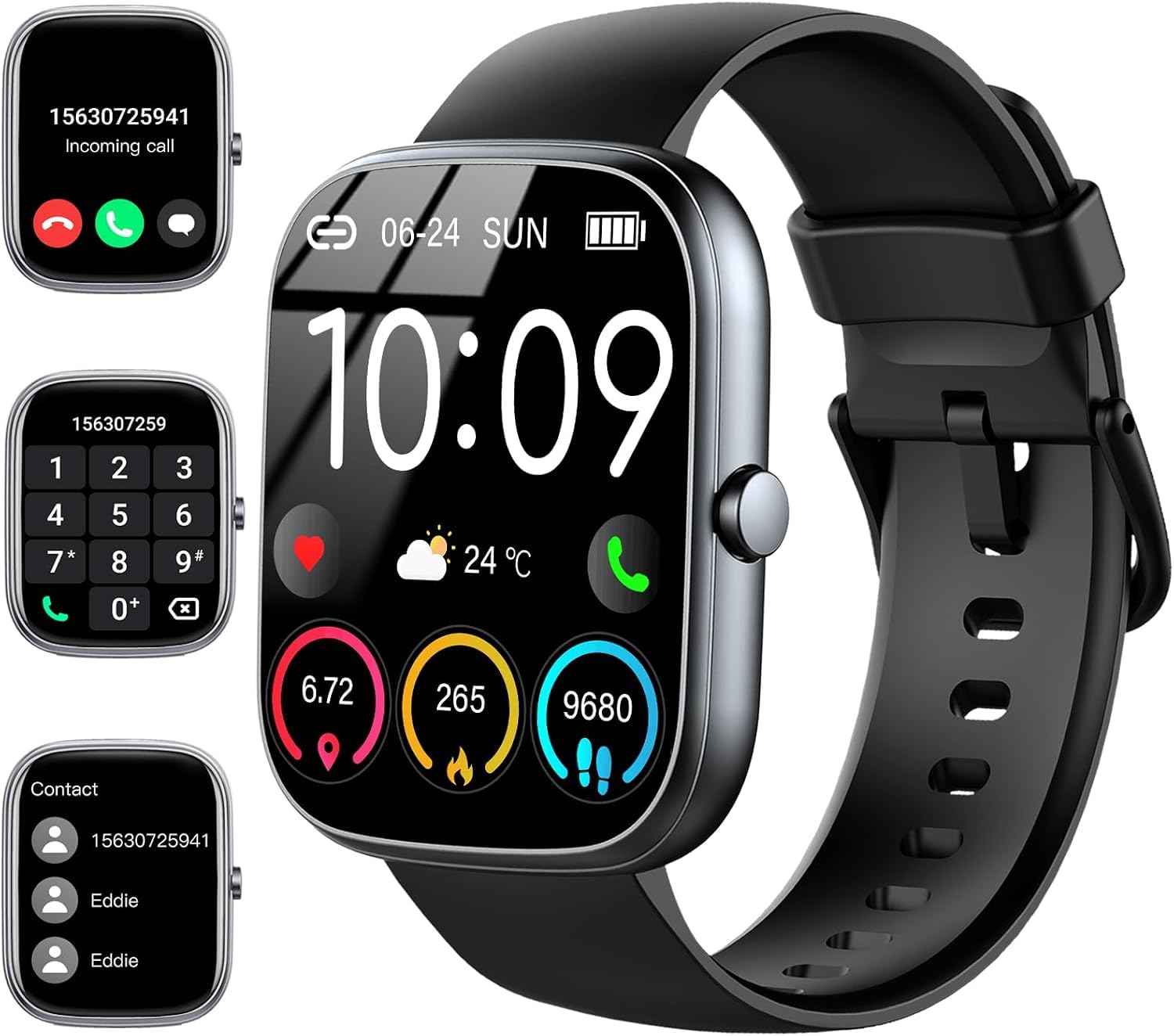 Smart Watch (Answer/Make Calls), 1.91"HD Smartwatch for Men Women Heart Rate/Sleep Monitor/Pedometer/Calories, New Fitness Watch with 113+ Sport Modes, Running Watch IP68 Waterproof for Android iOS