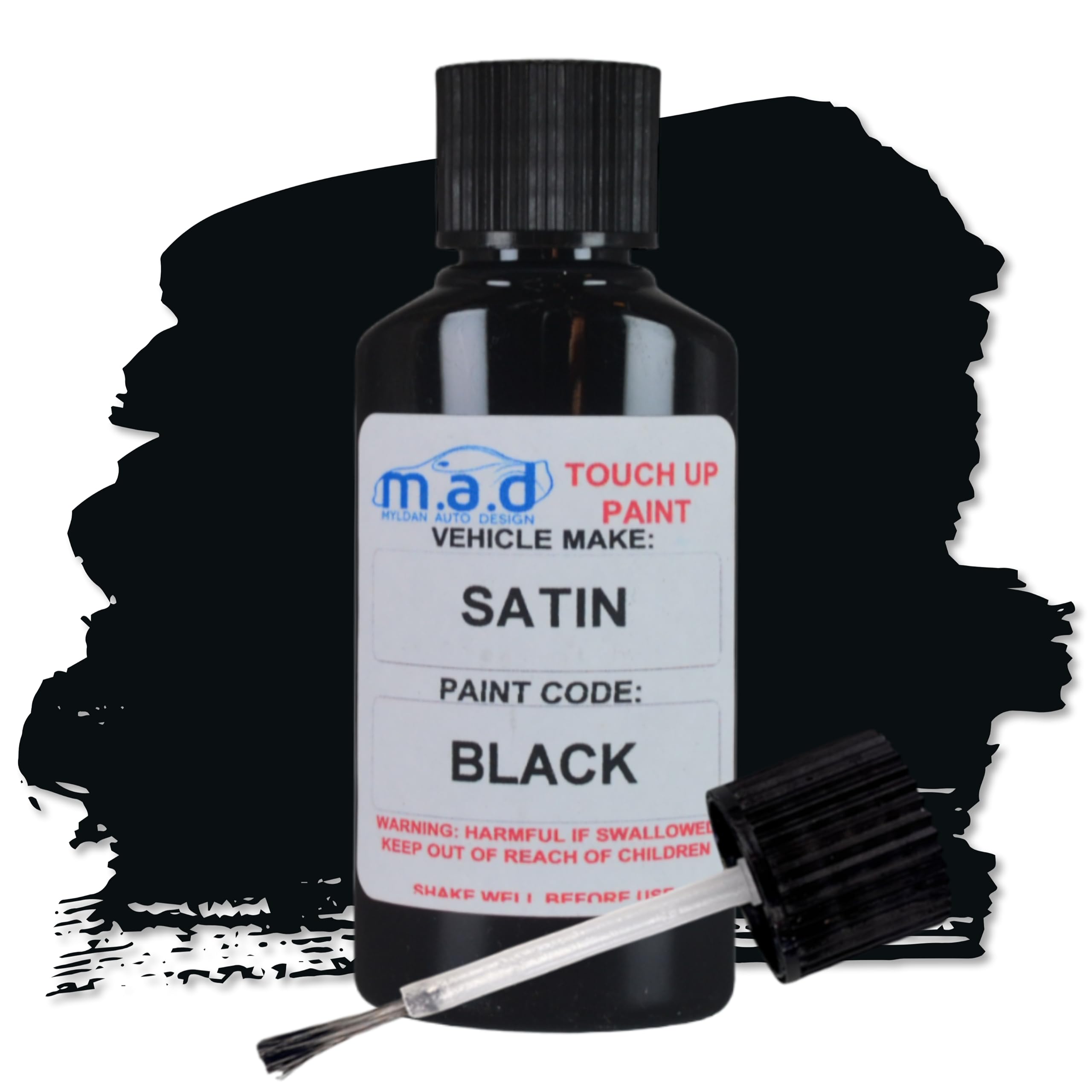 M.a.d Myldan Auto Design Paint & Lacquer M.a.d Satin Black Alloy Wheel Touch Up Pen Repair Kit Paint With Brush Curbing Scratch (, 30 Milliliters)