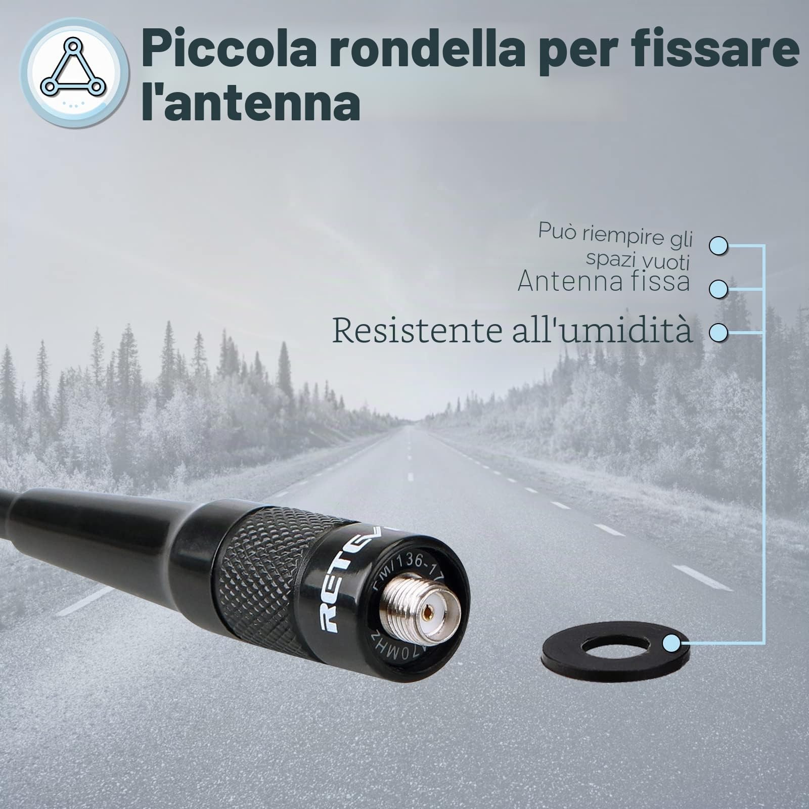 Retevis RHD771 Antenna Ricetrasmittenti Elite Frusta 38CM SMA-F Doppia Banda 144/430 MHz Compatibile con Baofeng UV-5R