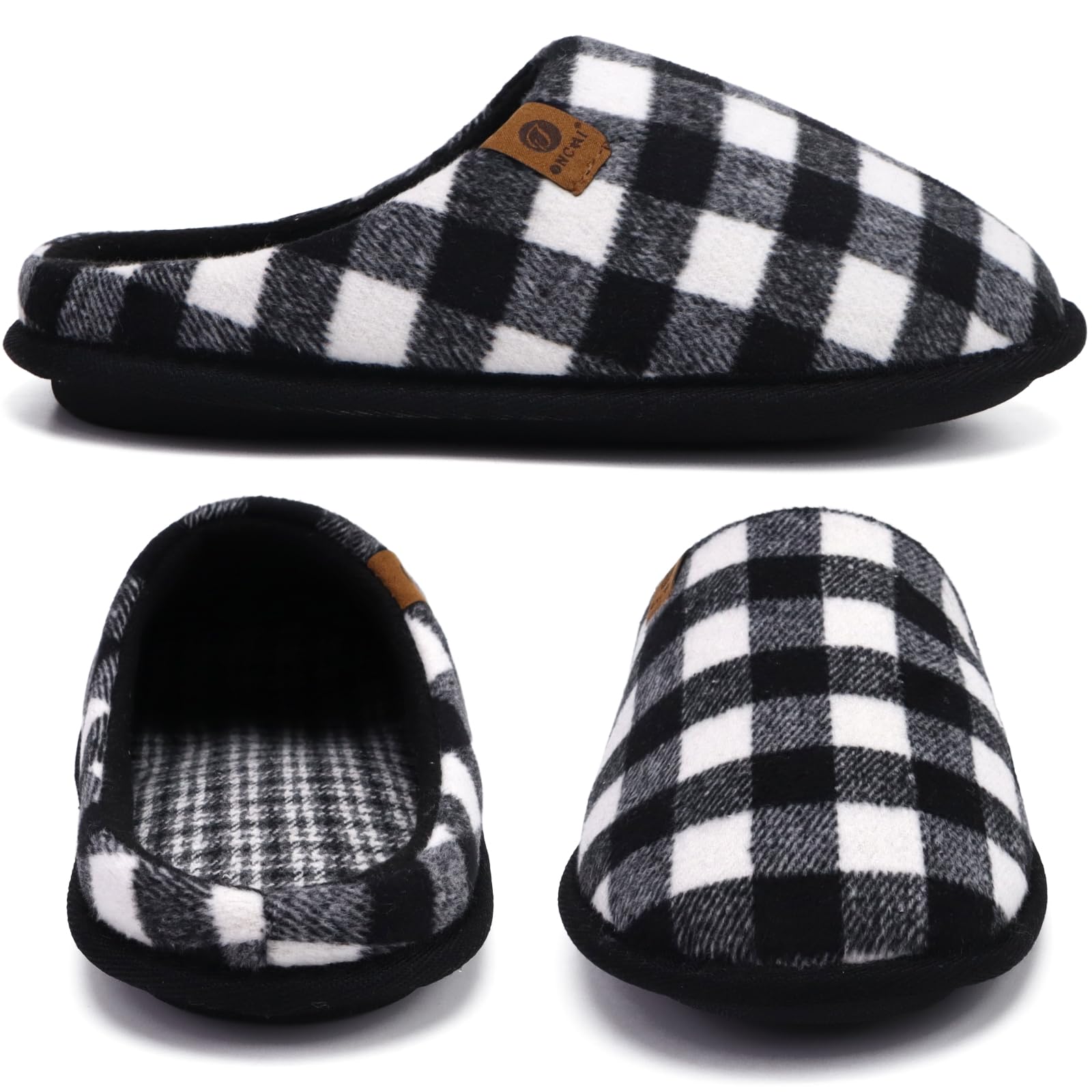 ONCAI Pantofole da Uomo Invernali, Comoda Memory Foam Calde Scarpe da Casa in Lana Con Suola Antiscivolo Taglia 40-49 EU