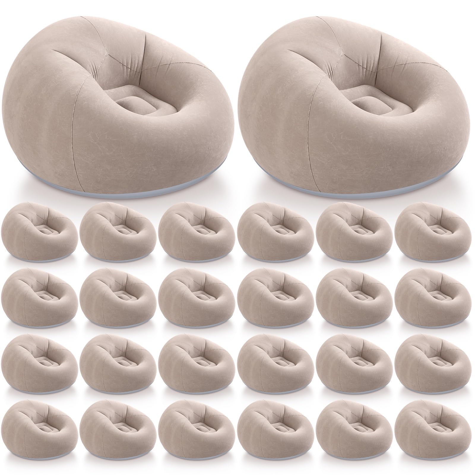 Realspring Inflatable Bean Bag Chairs,Coffee,24 Pcs