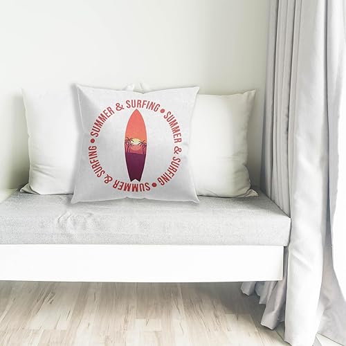 Miniatura 7 de Groovy Hawaii - Funda de almohada de 18 x 18 pulgadas, para niña surfista con tabla de surf, verano, playa, playa, playa, palmera, para decoración