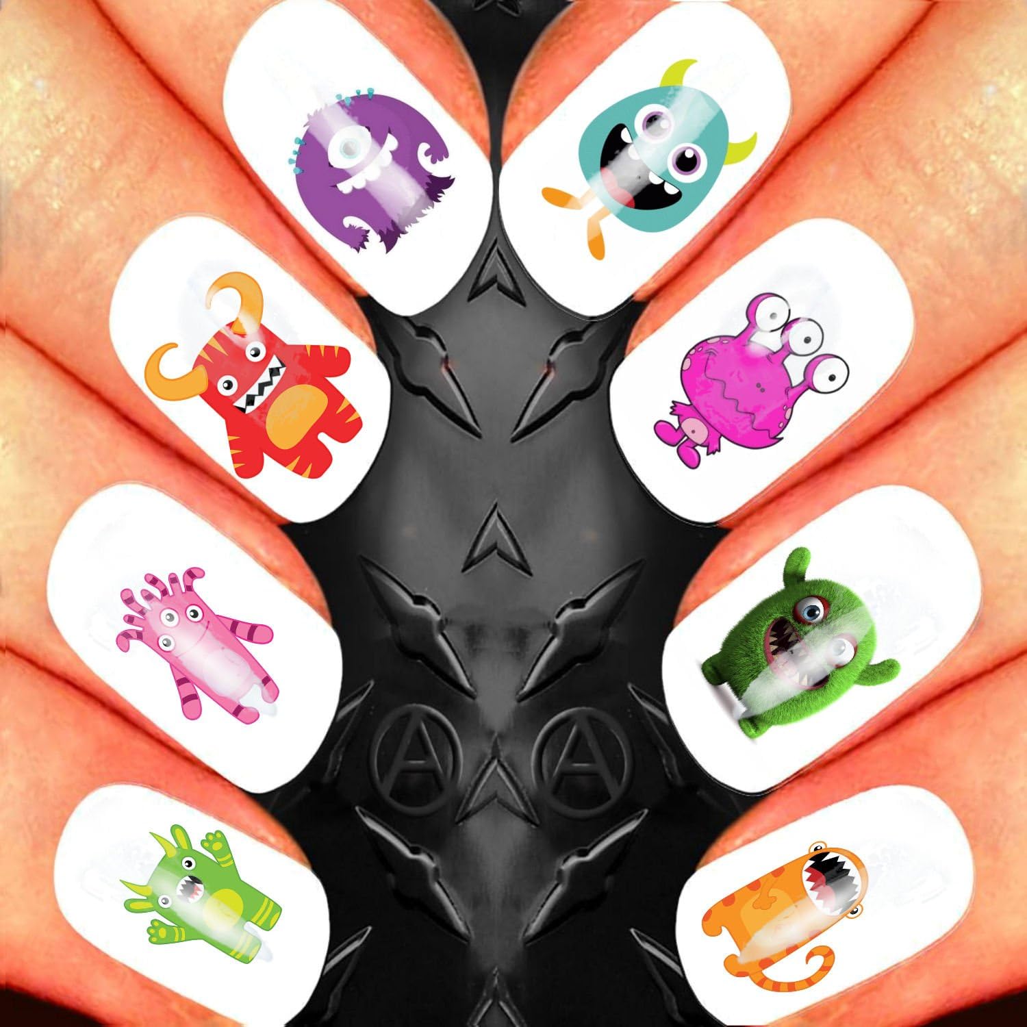 Nail Art waterslide decal design set - Cute Monsters N65