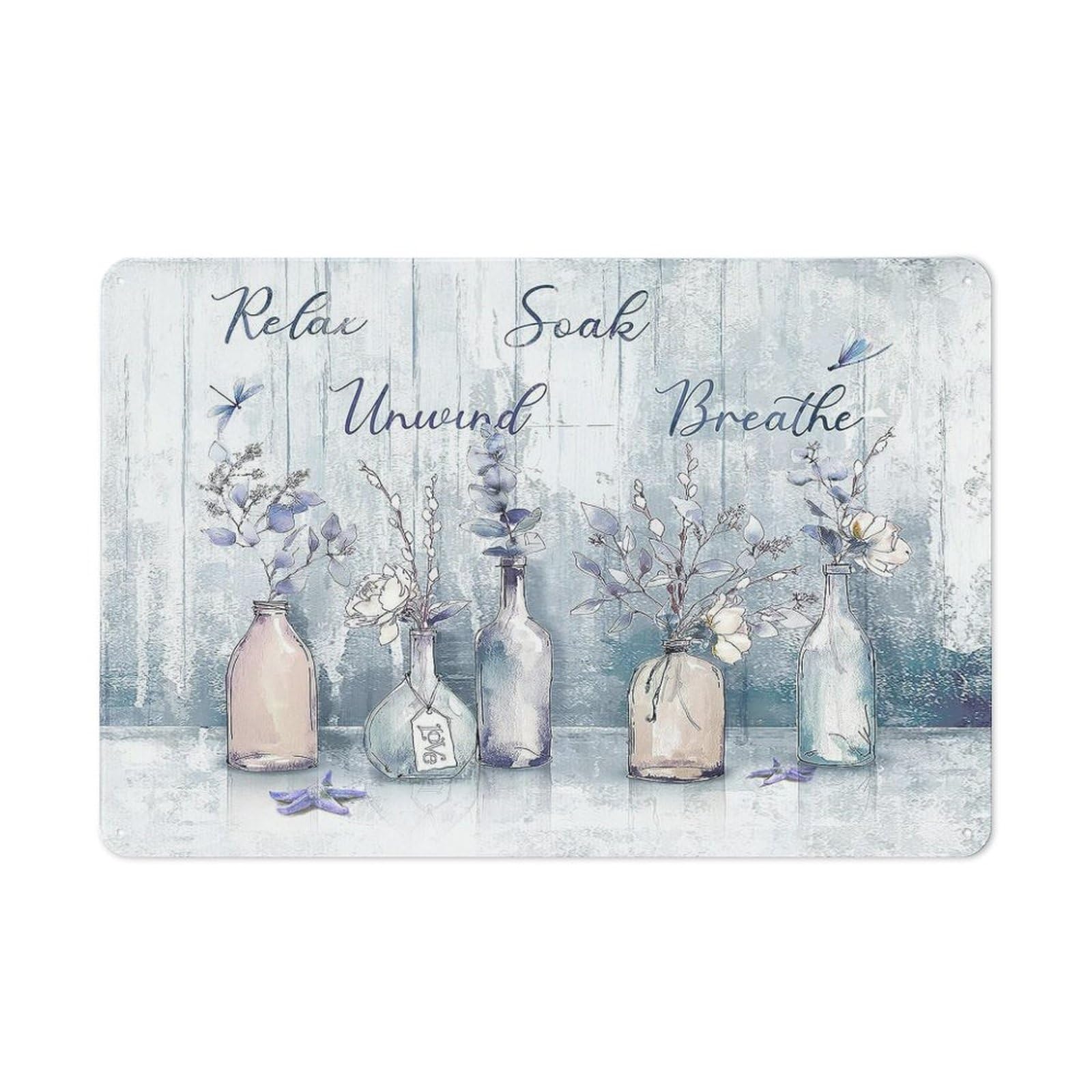 Sitrmgh Sign Metal Tin Bathroom Wall Art Farmhouse Flowers For Bathroom Decor S Wall Art Prints For Bathroom Home Artwork Decor 8X12 Inch