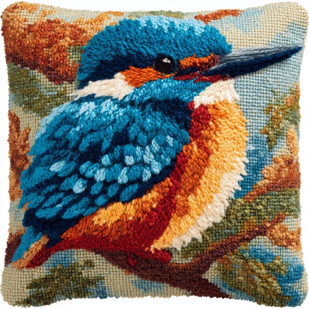 Henypt DIY Latch Hook Pillow Kits Bird