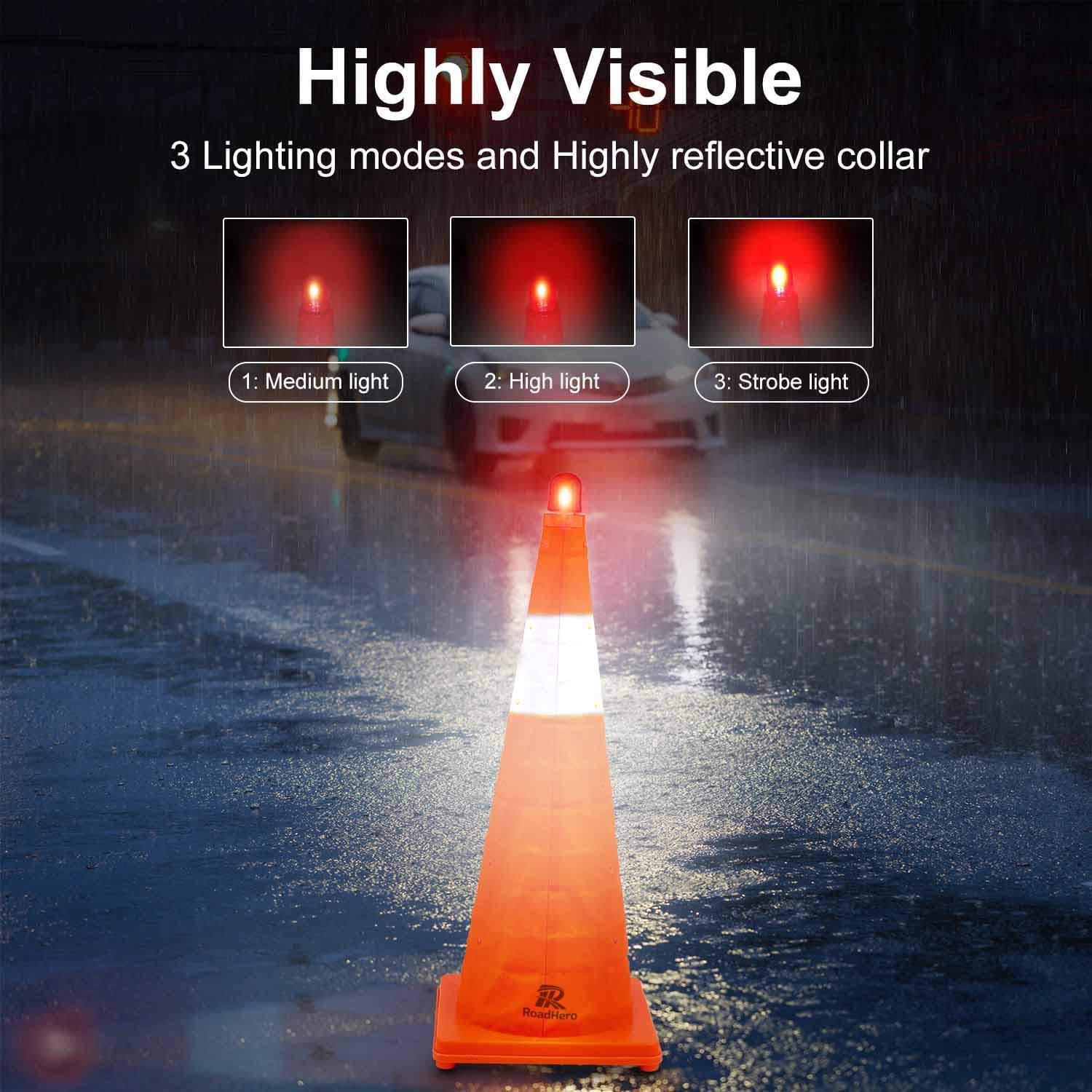Snapklik.com : RoadHero 28 Inch 2 Pack Collapsible Traffic Safety Cones ...