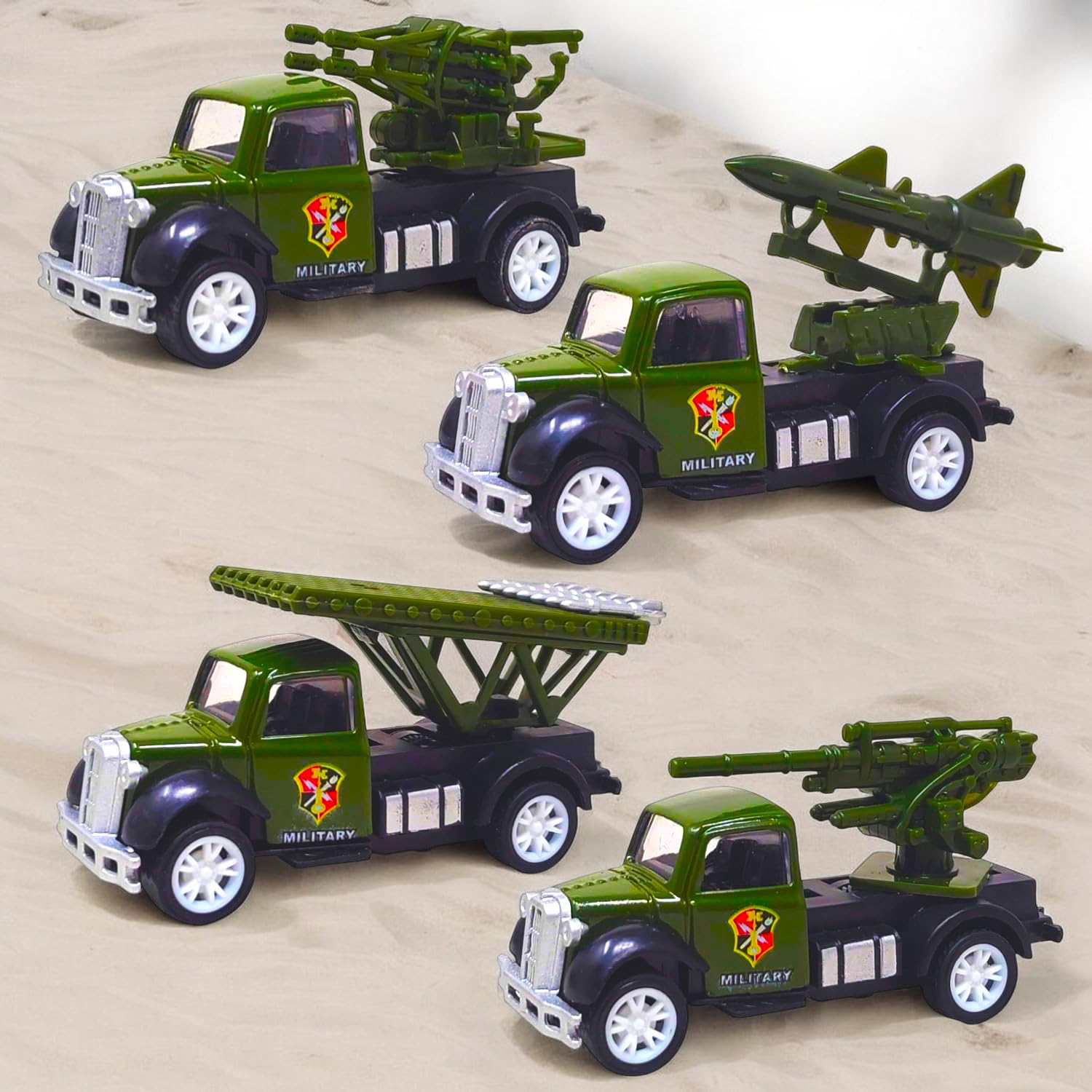 SHAKTISM Die Cast Small Army Trucks, Set of 4 - Pullback Military Vehicles with Functional Parts, Classic Army Toys for Kids (B0DFW92X3C) Amazon Price History, Amazon Price Tracker