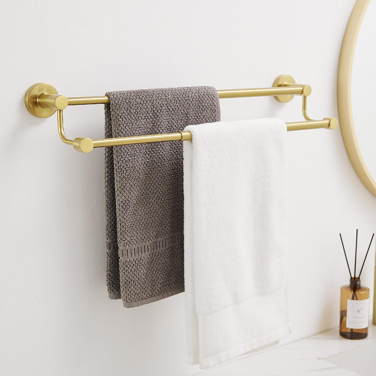 BESy Adjustable 16.5-28.5 Inches Double Bath Towel Bar for Bathroom SUS304 Stainless Steel Towel Holder - Image 3