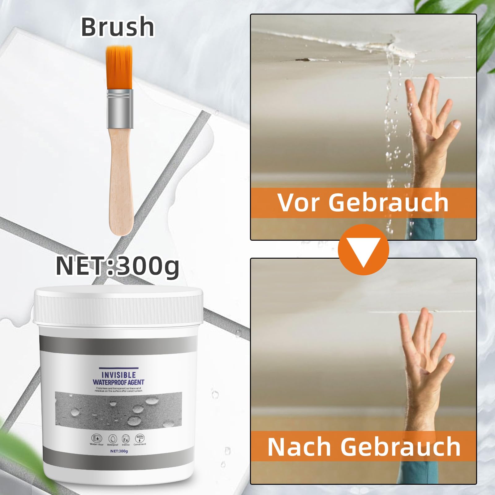 Invisible Waterproof Agent 300 G, Waterproof Insulating Sealant, Super Strong Invisible Anti - View #3