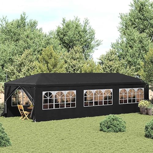Vista 62 de vidaXL Tienda de campaña para fiestas al aire libre, 9 pies 10 pulgadas x 9 pies 10 pulgadas, resistente a los rayos UV y al agua, carpa de jardín