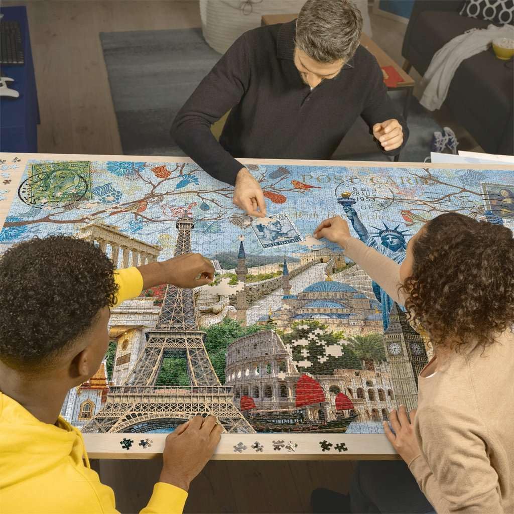 Ravensburger - Big City Collage - 5000 Piece Jigsaw Puzzle - Stunning Vivid Colors - The Globes Biggest Cities - Postcard Rendition - Frameable - Premium Quality - Puzzles for Adults