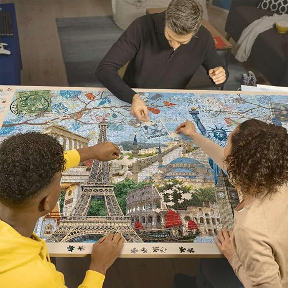 Ravensburger - Big City Collage - 5000 Piece Jigsaw Puzzle - Stunning Vivid Colors - The Globes Biggest Cities - Postcard Rendition - Frameable - Premium Quality - Puzzles for Adults
