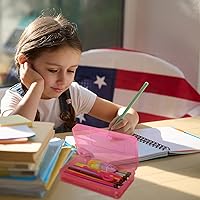 Vista 2 de Fainne Paquete de 24 cajas de lápices para la escuela, estuche de plástico transparente grande, caja de lápices de plástico grande apilable a granel