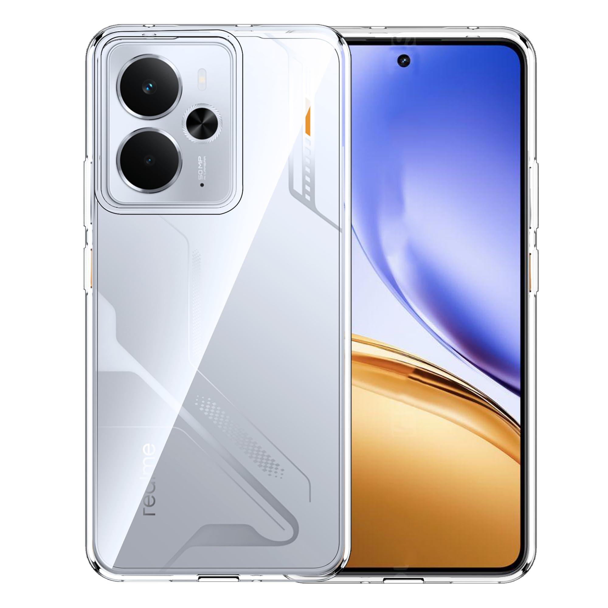 CAUHENYEE Cover per Realme 14T / 14 5G,Custodia per Realme P3 5G, Cover in TPU ultrasottile, Flessibile, Antigraffio, Antiurto-Trasparente