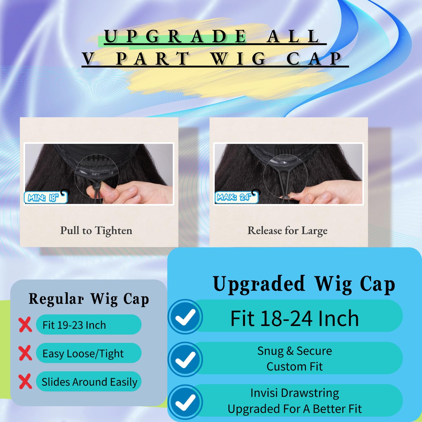 Black Kinky Straight V-Part Human Hair Wig