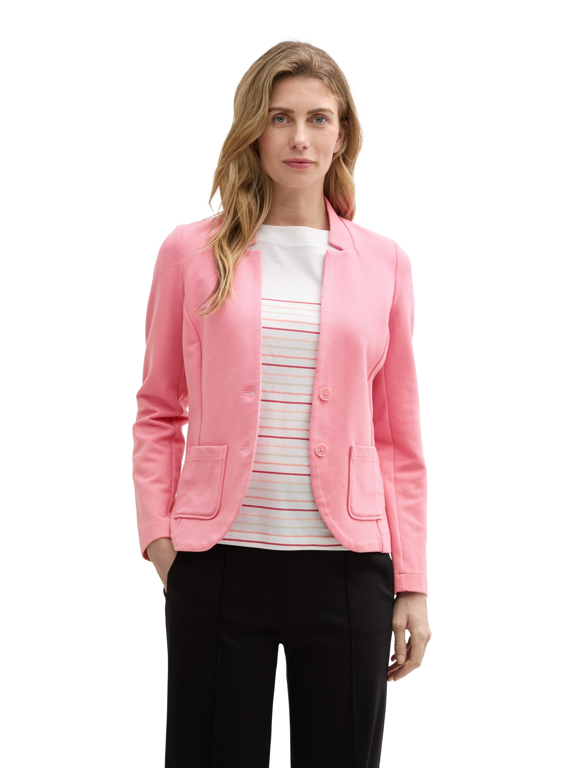 Tom Tailor Damen Basic Ottoman Blazer mit Taschen