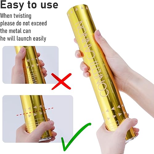 Miniatura 9 de Paquete de 5 cañones de confeti biodegradables, 12 pulgadas, confeti de graduación, confeti multicolor, adecuados para graduación, bodas, fiestas de