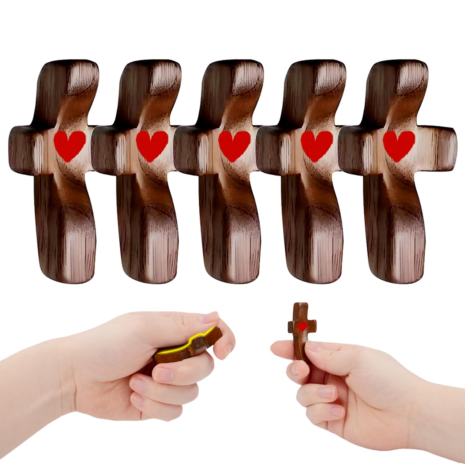 Amazon.com: 5pcs Handheld Wooden Thumb Cross with My Heart