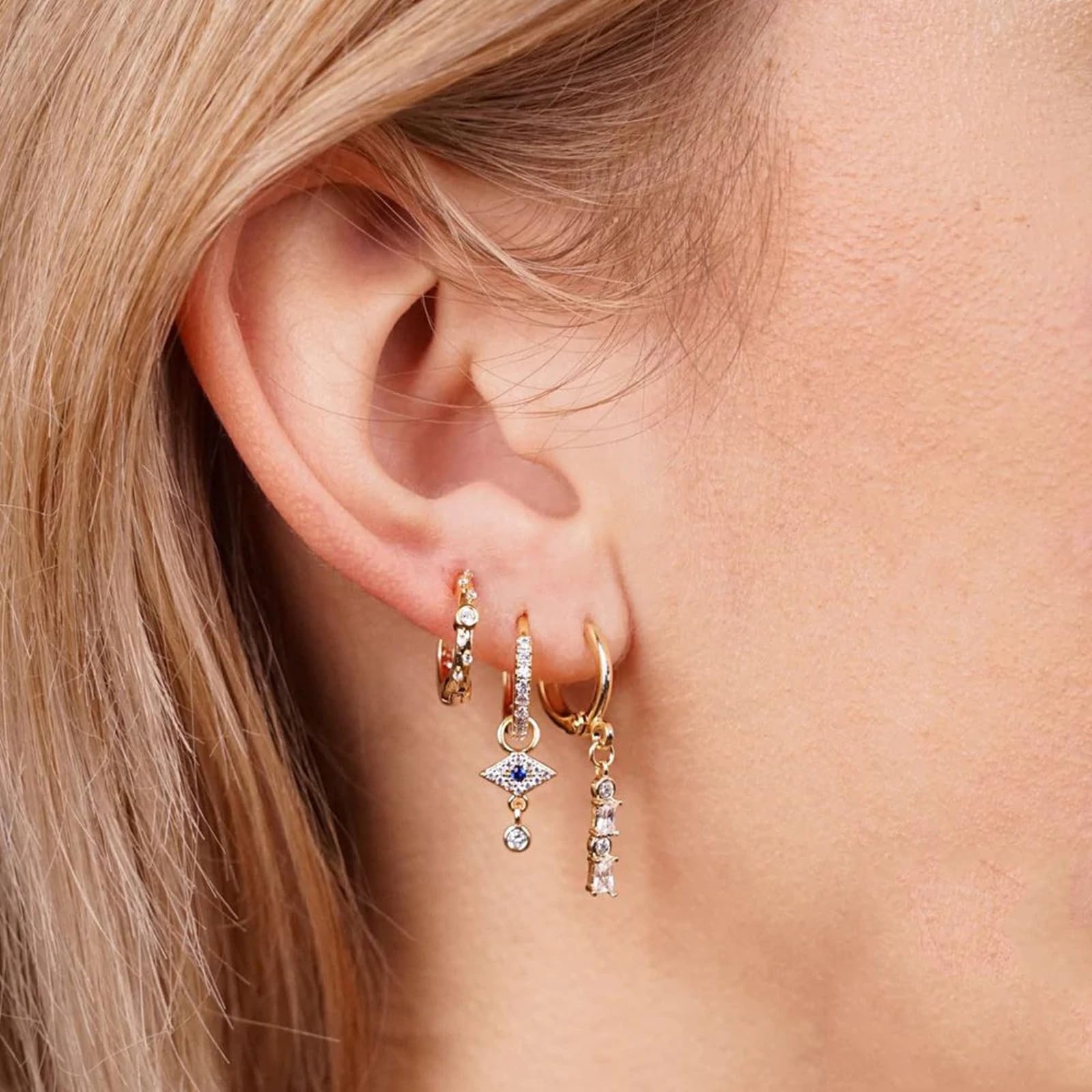 Orecchini Argento 925 Donna Zircone Intarsiato Oro Orecchini Da Donna A Cerchio