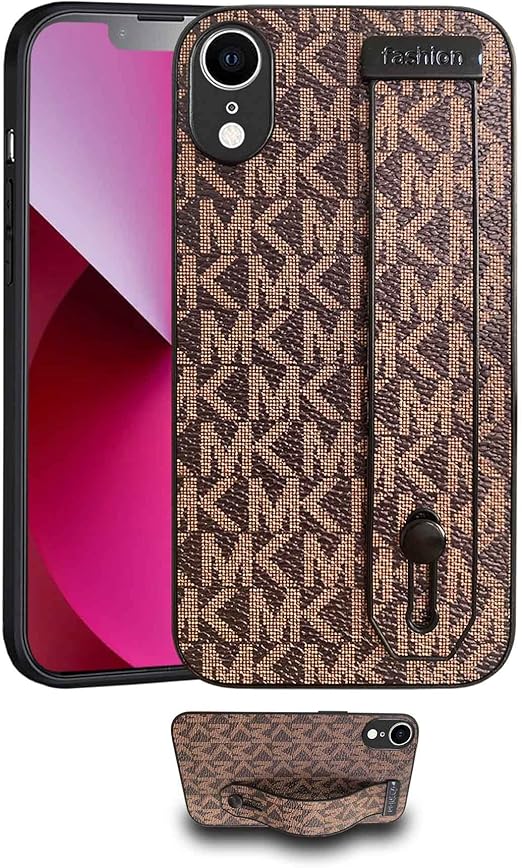 Amazon Com Designer Loopy Case Compatible For Iphone Xr Luxury Classic Retro Pattern With Hand Strap Kickstand Stylish Leather Back Soft Slim Phone Cover Protective Iphone Xr Trunk Case For Women Men