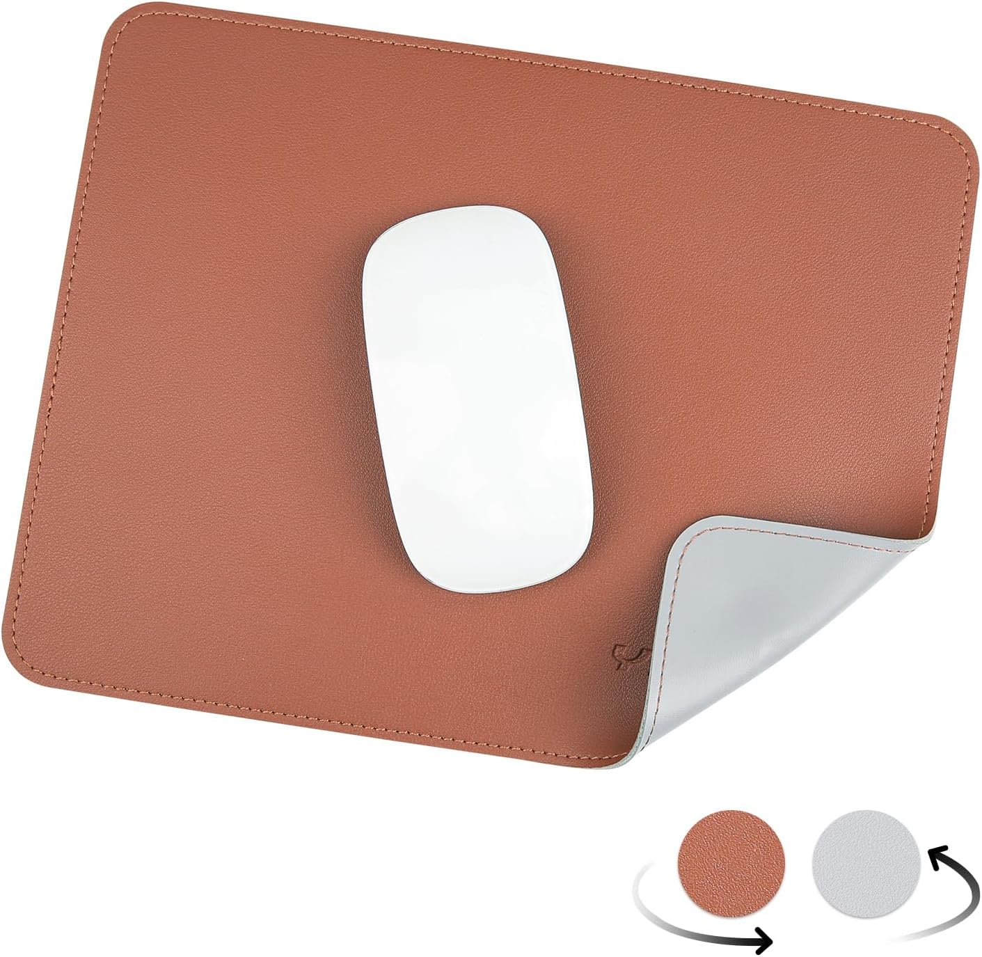 YXLILI Mouse Pad, Dual-Sided PU Leather Mouse Mat, Waterproof Ultra Smooth Mousepads with Stitched Edge Computer Mouse Pads for Gaming Office Work Home