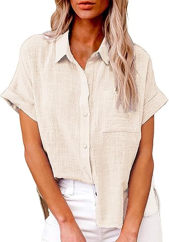 Gauze Blouse for Women Sleeveless Dressy Boutique Summer Womens Tops Collared Neck Printed Vacation Ladies Shirts Kawaii Stylish Holiday Tee Office Aesthetic Geometric Going Out Clothes