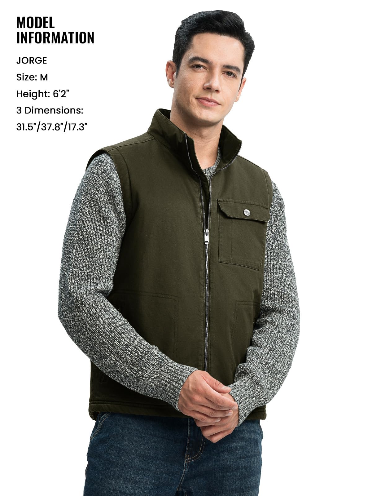 Rdruko Herren-Winterweste, Oberbekleidung, Sherpa-Futter, Fleece, warme Baumwolle, Arbeit, Freizeitweste